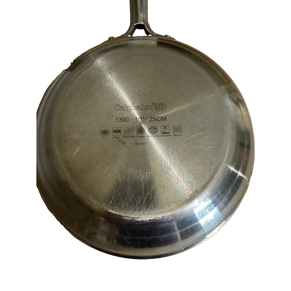 Calphalon 1390 10" Stainless Steel Frying Pan Skillet w Glass Lid Induction - Picture 7 of 12